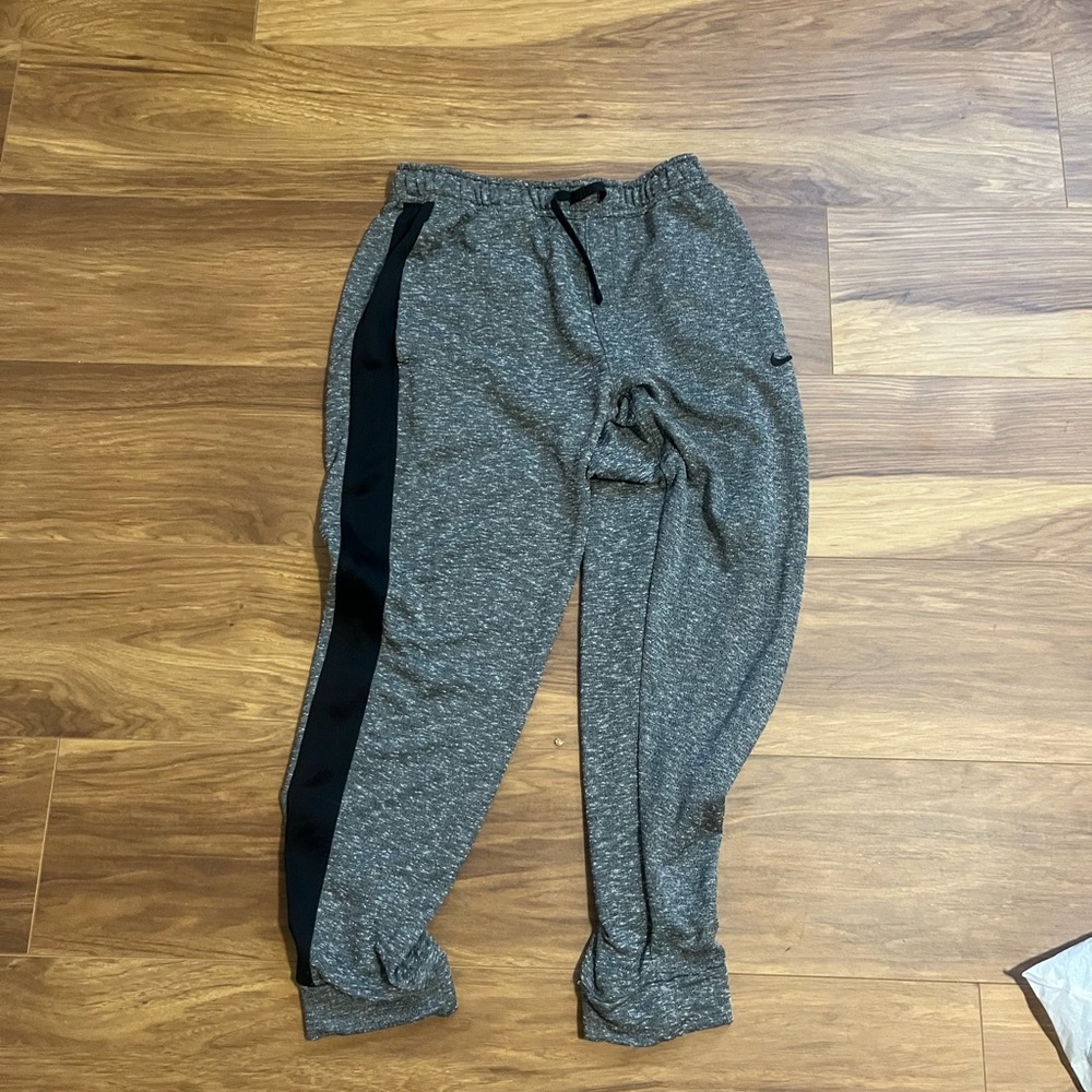 Nike Heather Gray Joggers with Black Stripe